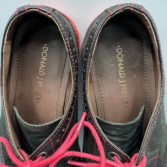 Donald J Pliner Mens Oxford Wingtip EVEB Black shoes size 7.5 M - Picture 3 of 12